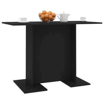 vidaXL Valgomojo stalas, juodos spalvos, 110x60x75 cm, MDP