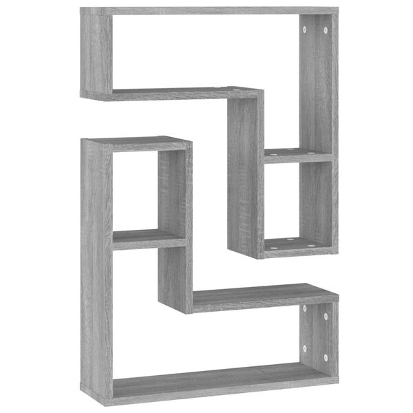 vidaXL Sieninės lentynos, 2vnt., pilkos ąžuolo, 50x15x50cm, mediena