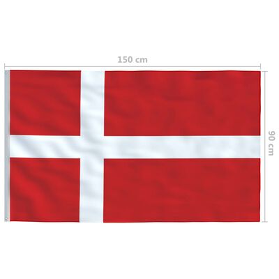 vidaXL Danijos vėliava su stiebu, aliuminis, 6,2m