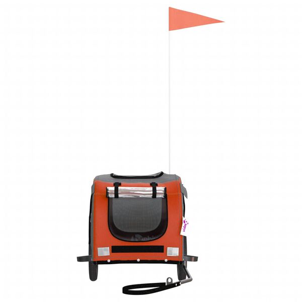 vidaXL Dviračio priekaba augintiniams, oranžinė/pilka, audinys/geležis