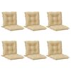 vidaXL Kėdės pagalvėlės, 6vnt., smėlio, 100x50x7cm, audinys