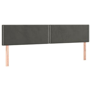 vidaXL Galvūgaliai, tamsiai pilki, 200x5x78/88 cm, aksomas