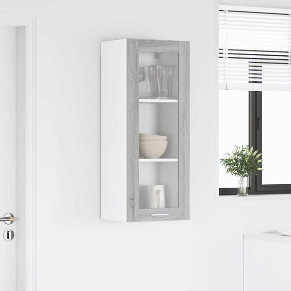 vidaXL Pakabinama spintelė su saugykla Pilkas Sonoma 40 x 31 x 100 cm