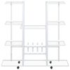 vidaXL Gėlių stovas su ratukais, baltas, 94,5x24,5x91,5cm, geležis