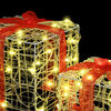 vidaXL Dovanų Dėžė su 60 LED 3 pcs &Scaron;ilta balta 20 x 20 x 20 cm Akrilas