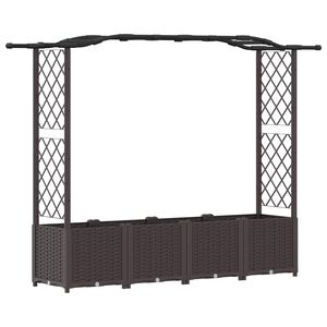 vidaXL Pakeltas lovas su trelėmis ir stogu Ruda 204 x 40 x 138 cm PP