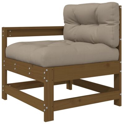 vidaXL Sodo komplektas su pagalvėlėmis, 6 dalių, medaus rudas, mediena