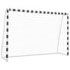 vidaXL Futbolo vartai, juodos ir baltos sp., 300x200x90 cm, metalas