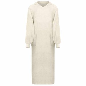 vidaXL Antklodė-džemperis su gobtuvu KINN Kreminė XXL Medvilnė