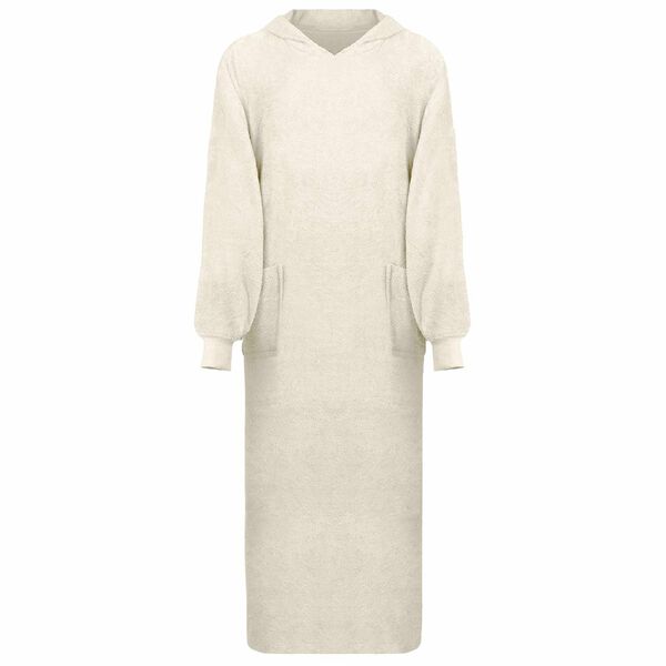 vidaXL Antklodė-džemperis su gobtuvu KINN Kreminė XXL Medvilnė