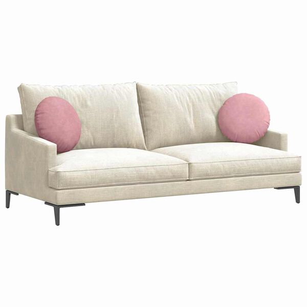 vidaXL Sėdynių pagalvėlės 2 pcs Rožinė Ø 40 x 13 cm Aksomas