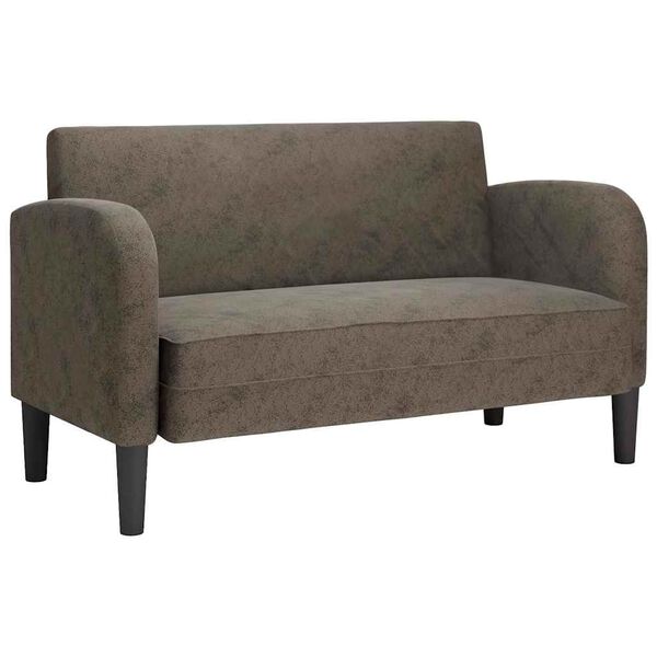 vidaXL Loveseat sofa, tamsiai pilka, 110cm, dirbtinė oda
