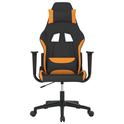 vidaXL Žaidimų kėdė, juodos ir oranžinės spalvos, audinys