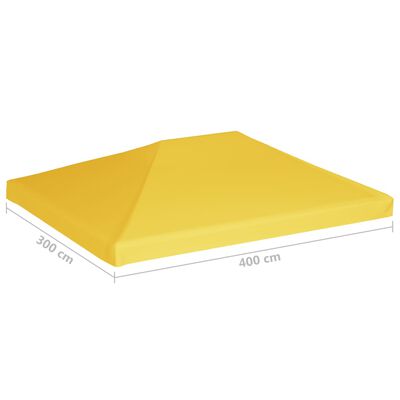 vidaXL Viršutinis pavėsinės uždangalas, geltonas, 4x3m, 270 g/m²