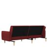 vidaXL Dvivietė sofa-lova, raudonojo vyno spalvos, audinys