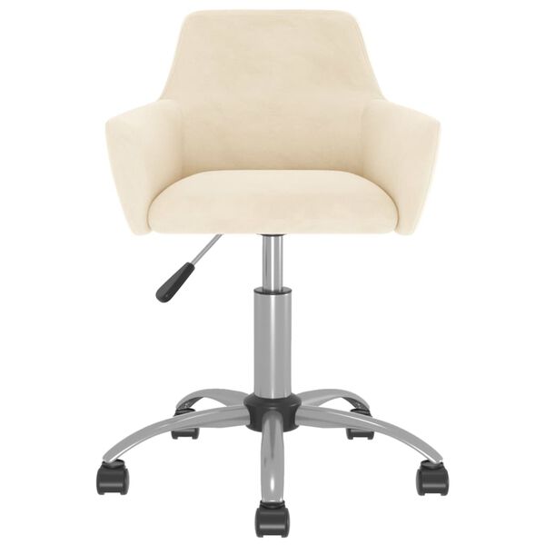vidaXL Pasukamos valgomojo kėdės, 6vnt., kreminės spalvos, aksomas