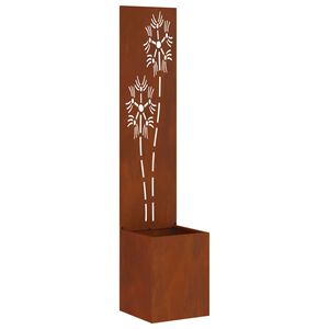 vidaXL Sodo privatumo ekranas Gėlių Rūdijanti 32 x 32 x 150 cm