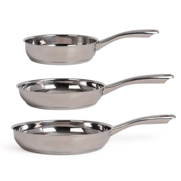 Livoo Keptuvių rinkinys, 3vnt., sidabrinis, nerūdijantis plienas