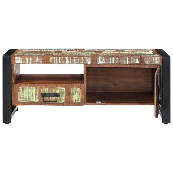 vidaXL Kavos staliukas, 100x50x41cm, perdirbtos medienos masyvas