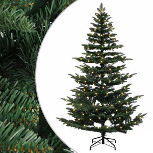 vidaXL Dirbtinė Sulankstoma Kalėdų Eglutė 120 cm 150 LED &Scaron;ilta balta