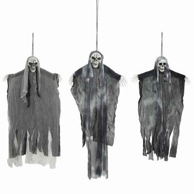Pakabinami Helovino vaiduokliai 3 vnt. juodi 66 x 110 cm