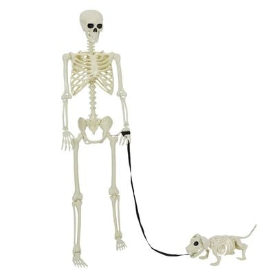 Helovino skeletų rinkinys 2 vnt. baltas 155 x 38,5 cm