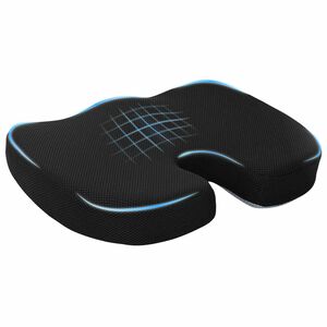 vidaXL Sėdynės pagalvėlė Juodas 47 x 36,5 x 8 cm Atminties putos