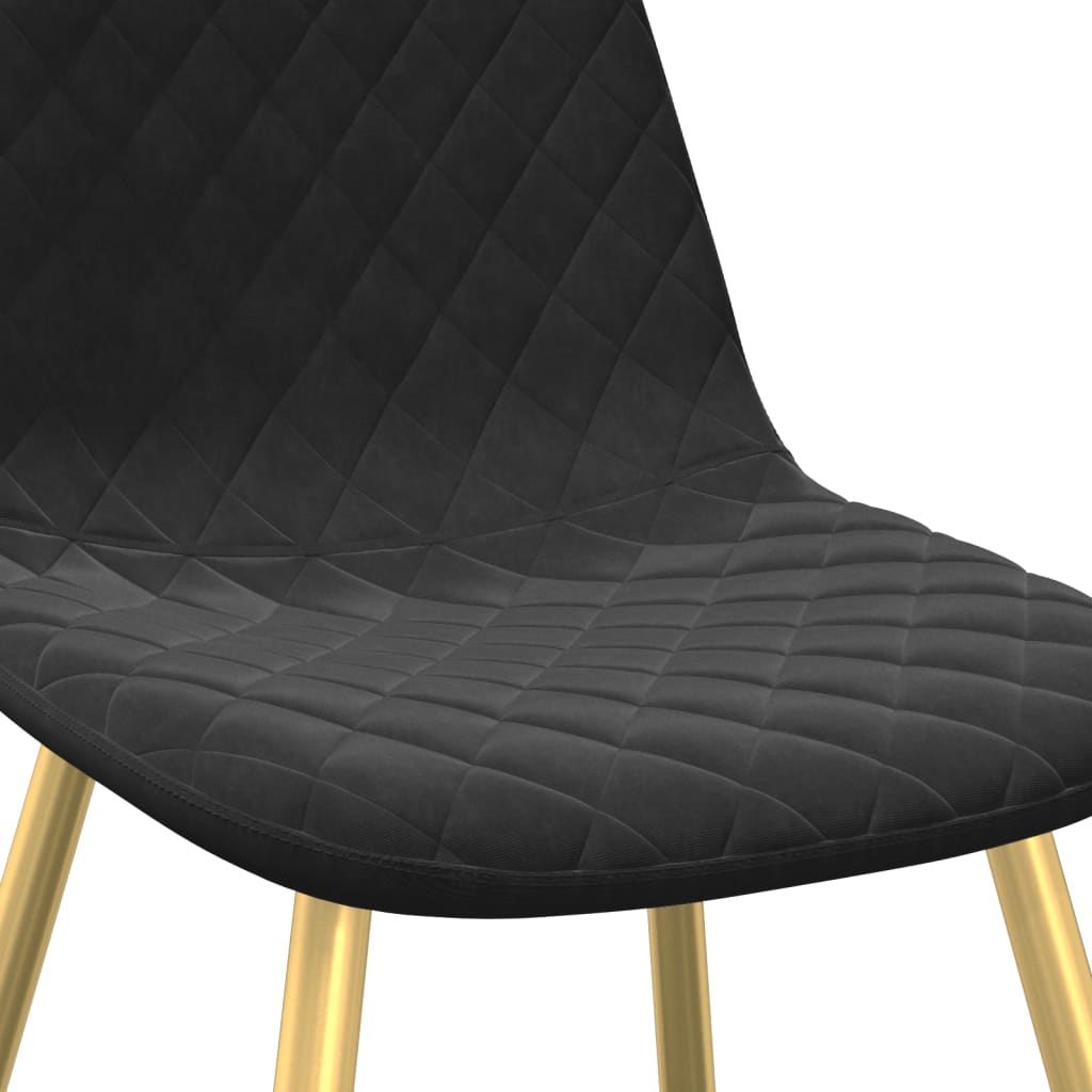 vidaXL Valgomojo kėdės, 2vnt., juodos spalvos, aksomas