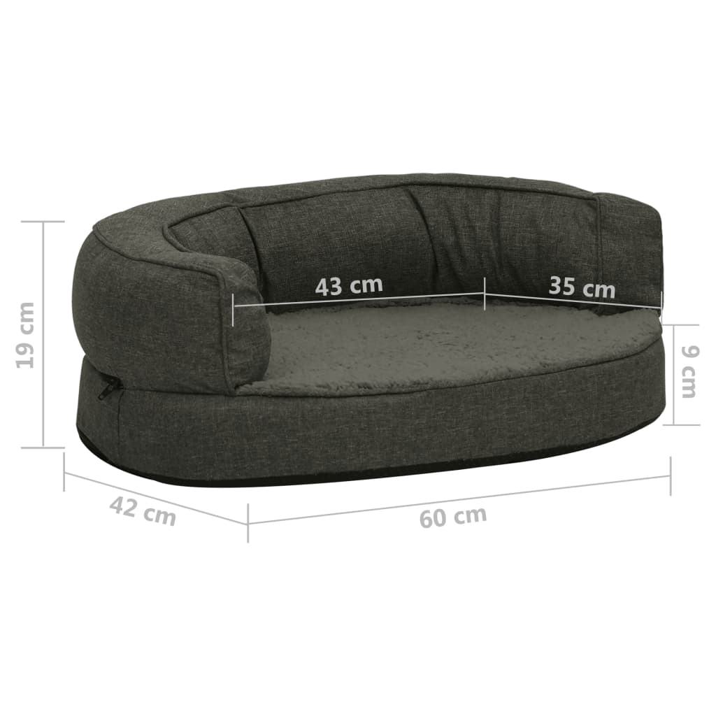 vidaXL Ergonomiška lova šunims, tamsiai pilka, 60x42cm, multinas