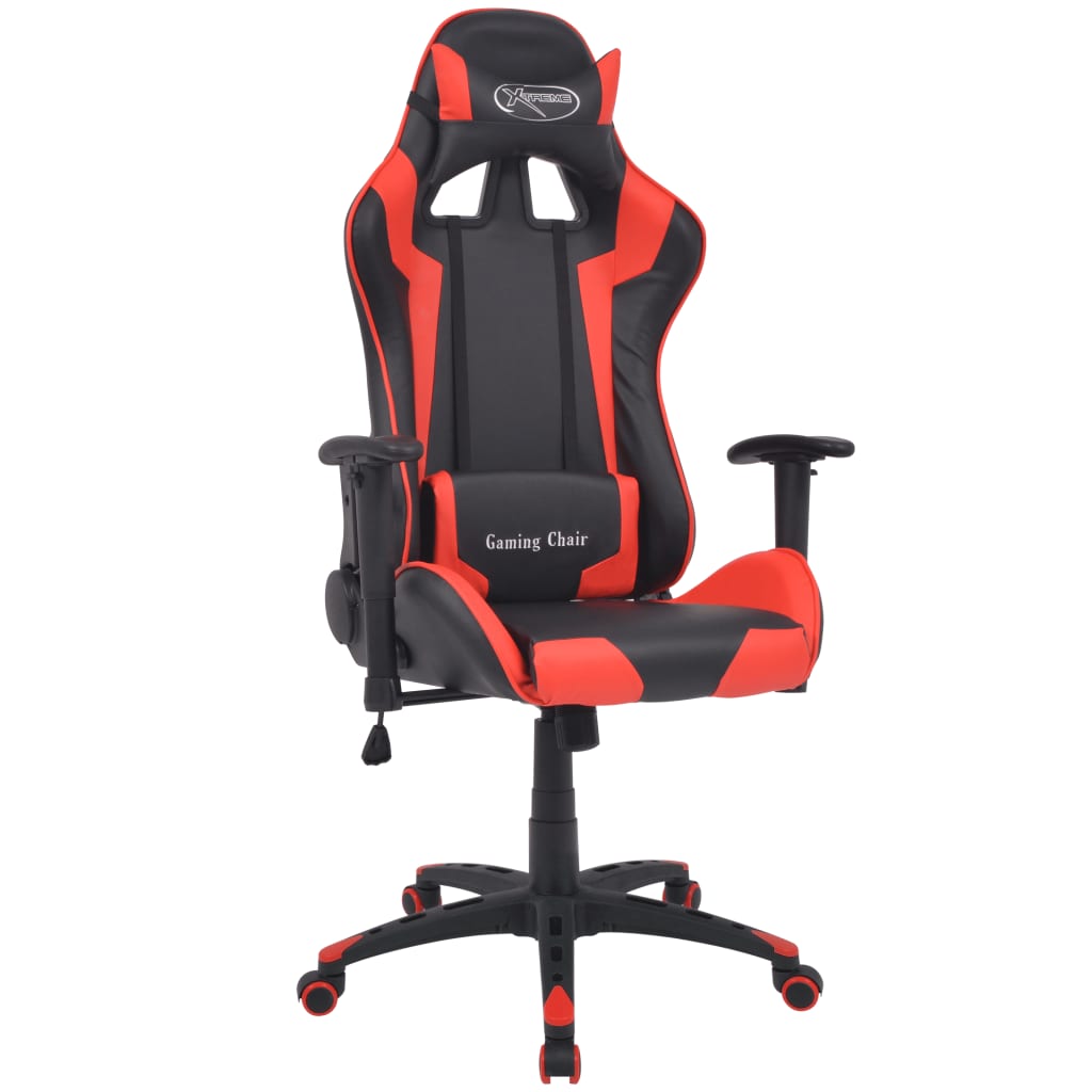 vidaXL Atlošiama biuro/žaidimų kėdė, dirbtinė oda, raudona
