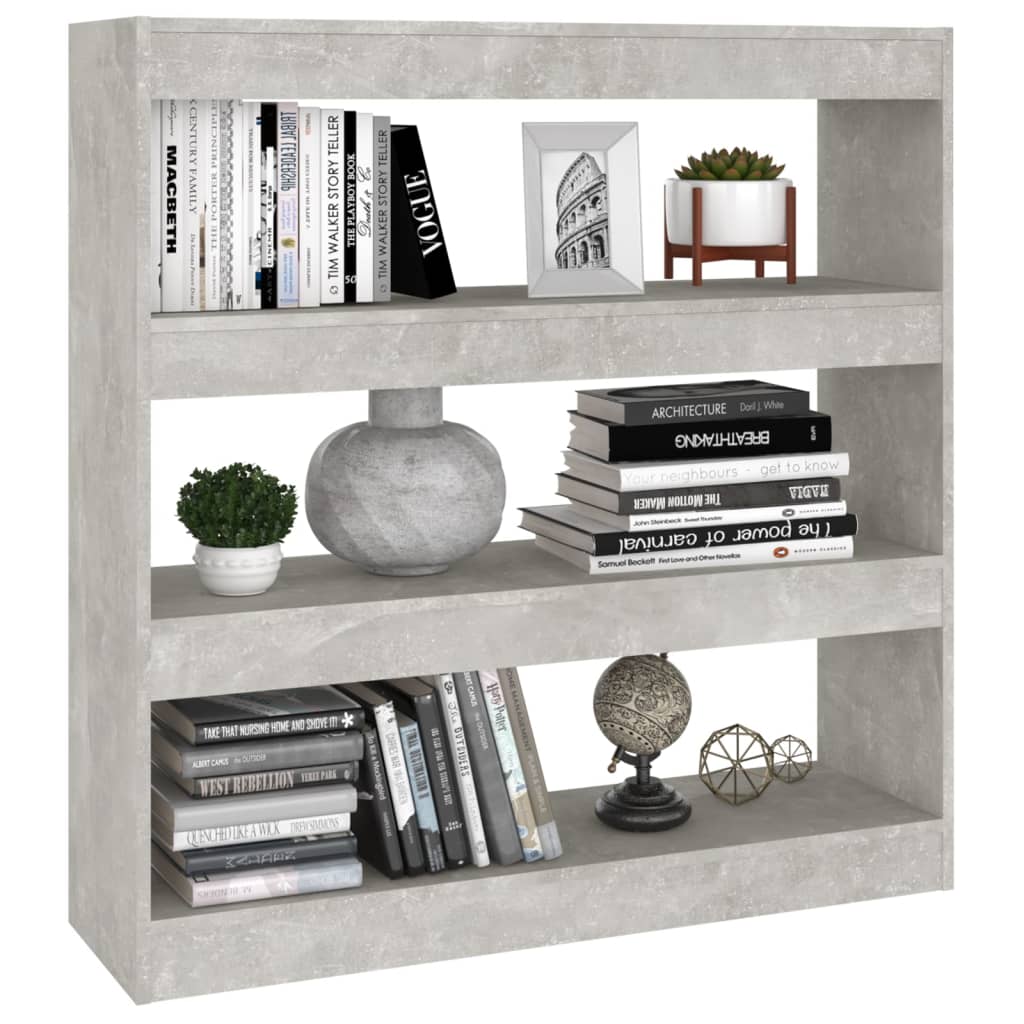 vidaXL Spintelė knygoms/kambario pertvara, betono pilka, 100x30x103cm