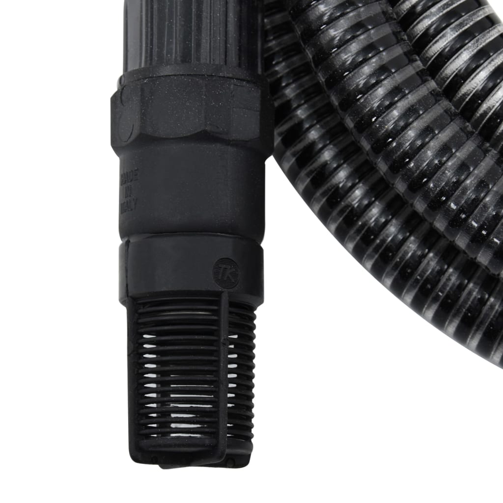 vidaXL Siurbimo žarna su PVC jungtimis, juodos spalvos, 1", 4m, PVC