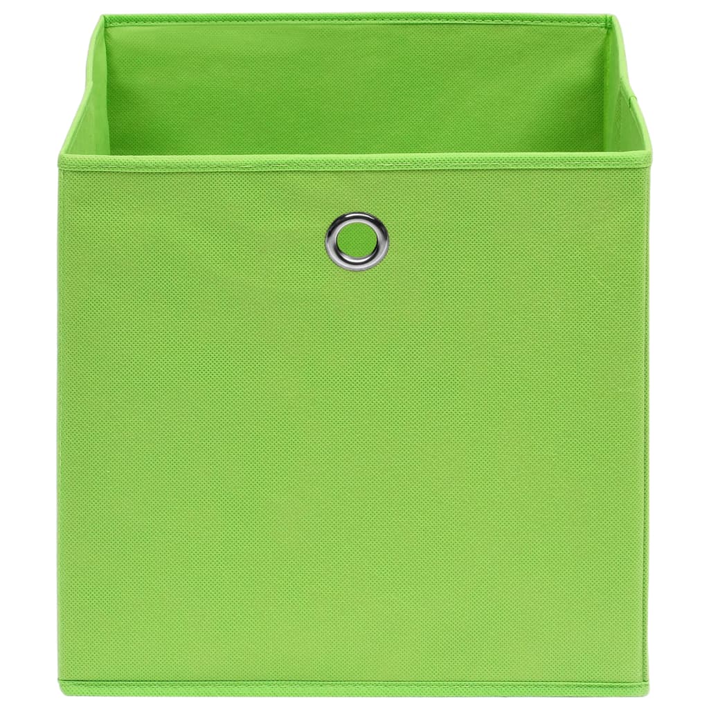 vidaXL Daiktadėžės, 10vnt., žalios spalvos, 32x32x32cm, audinys