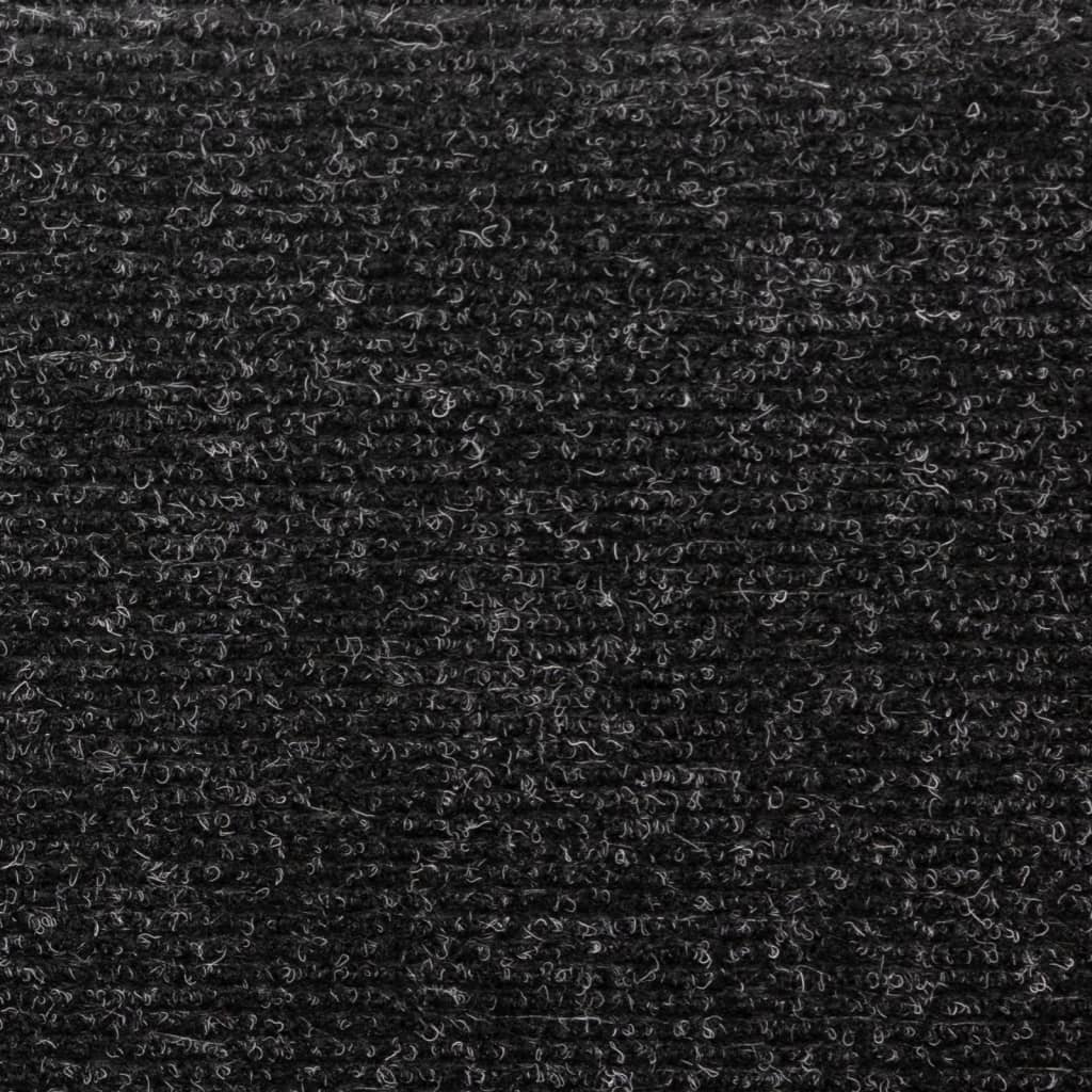 vidaXL Laiptų kilimėliai, 10vnt., juodi 65x21x4cm, perforuoti adatomis