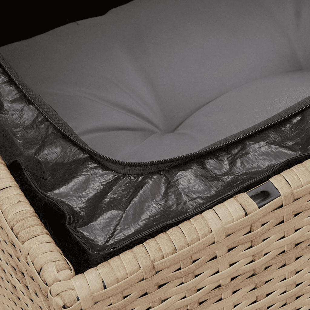 vidaXL Sofos komplektas su pagalvėlėmis, 12 dalių, smėlio, poliratanas