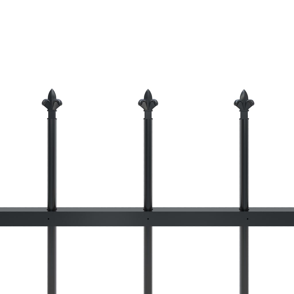 vidaXL Sodo tvora su iečių viršugal., juoda, 13,6x0,8m, plienas