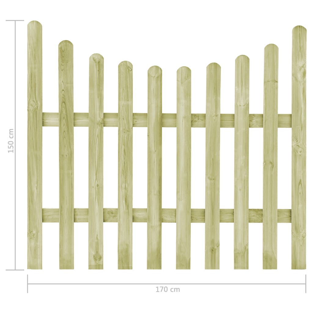 vidaXL Sodo vartai, 170x150cm, impregnuota pušies mediena