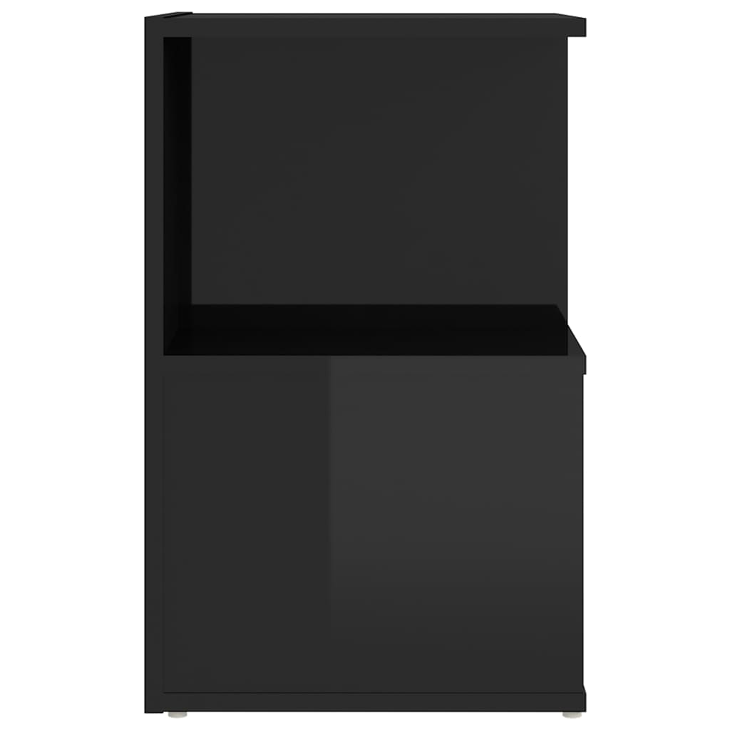 vidaXL Naktinės spintelės, 2vnt., juodos, 35x35x55cm, MDP, blizgios