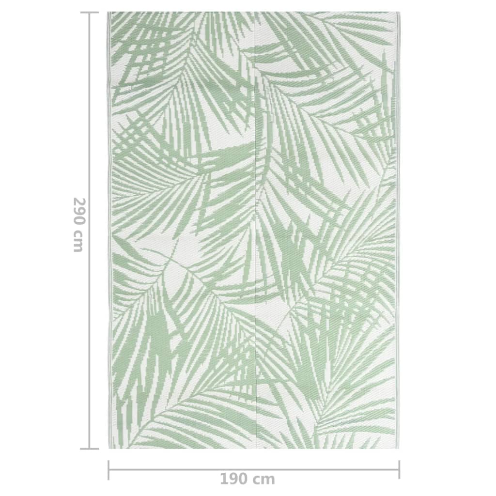 vidaXL Lauko kilimas, žalios spalvos, 190x290cm, PP