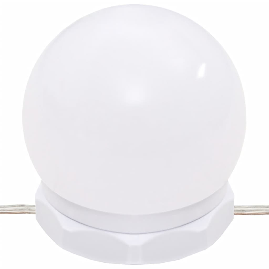 vidaXL Veidrodinė spintelė su LED, balta, 60x31,5x62cm, blizgi