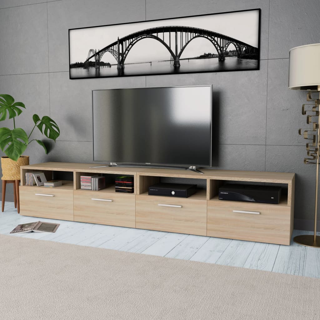 vidaXL TV spintelės, 2vnt., ąžuolo, 95x35x36cm, apdirbta mediena
