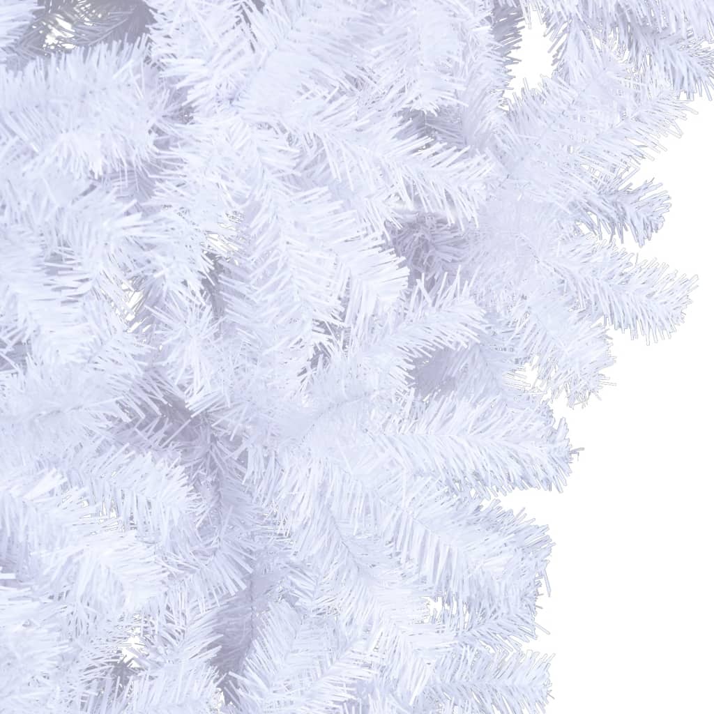 vidaXL Apversta dirbtinė Kalėdų eglutė su stovu, balta, 150cm