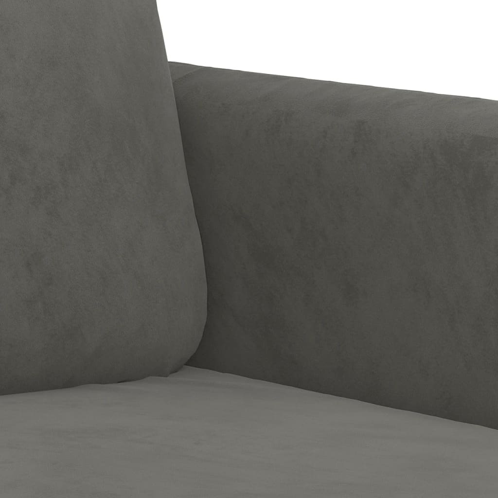 vidaXL Dvivietė sofa, tamsiai pilkos spalvos, 140cm, aksomas