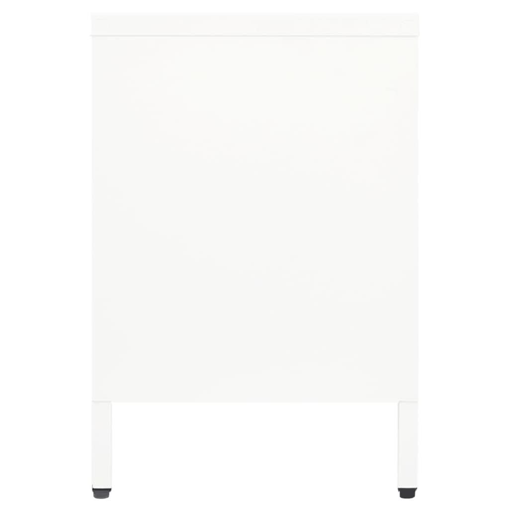 vidaXL Televizoriaus spintelė, balta, 105x35x52cm, plienas ir stiklas