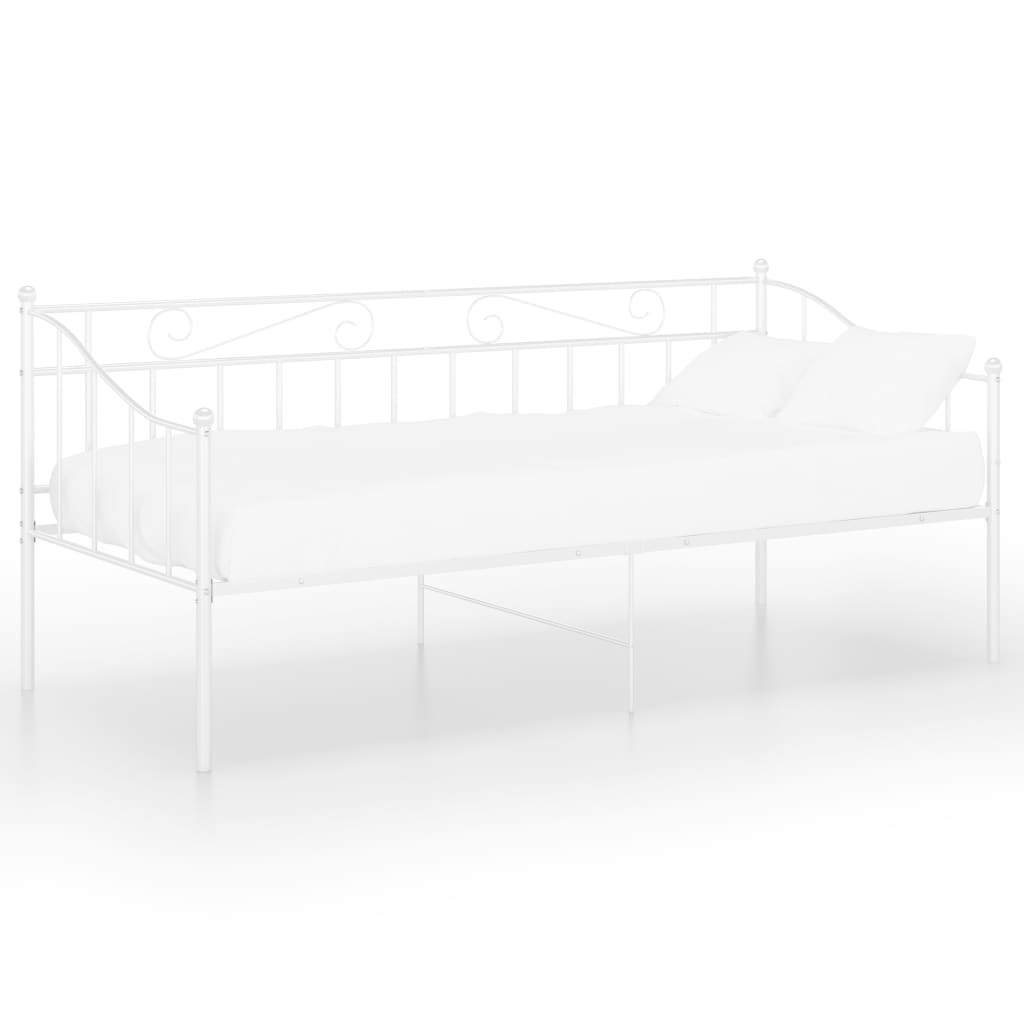 vidaXL Sofos-lovos rėmas, baltos spalvos, 90x200cm, metalas