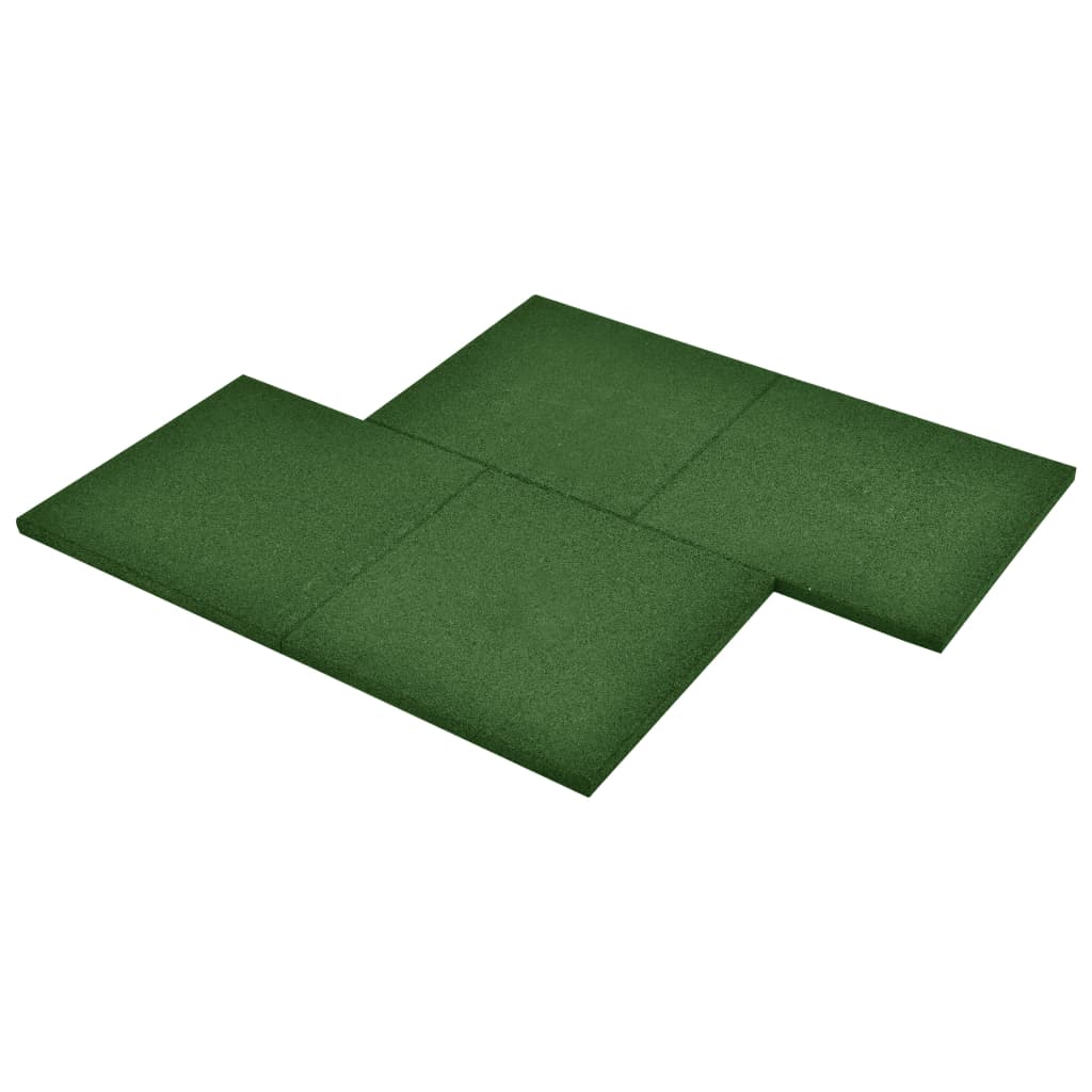 vidaXL Plytelės apsaugai nuo kritimo, 12vnt., žalios, 50x50x3cm, guma