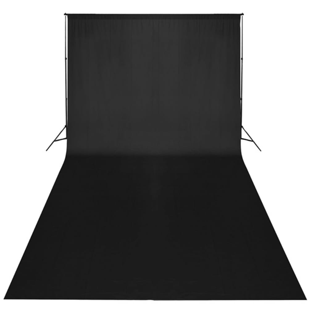vidaXL Rinkinys fotostudijai, juodas fonas 600x300cm ir šviestuvai
