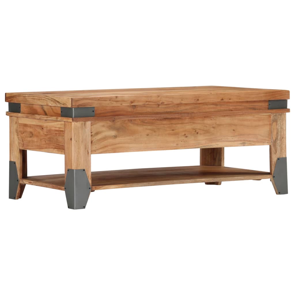 vidaXL Kavos staliukas, 110x52x45 cm, akacijos medienos masyvas