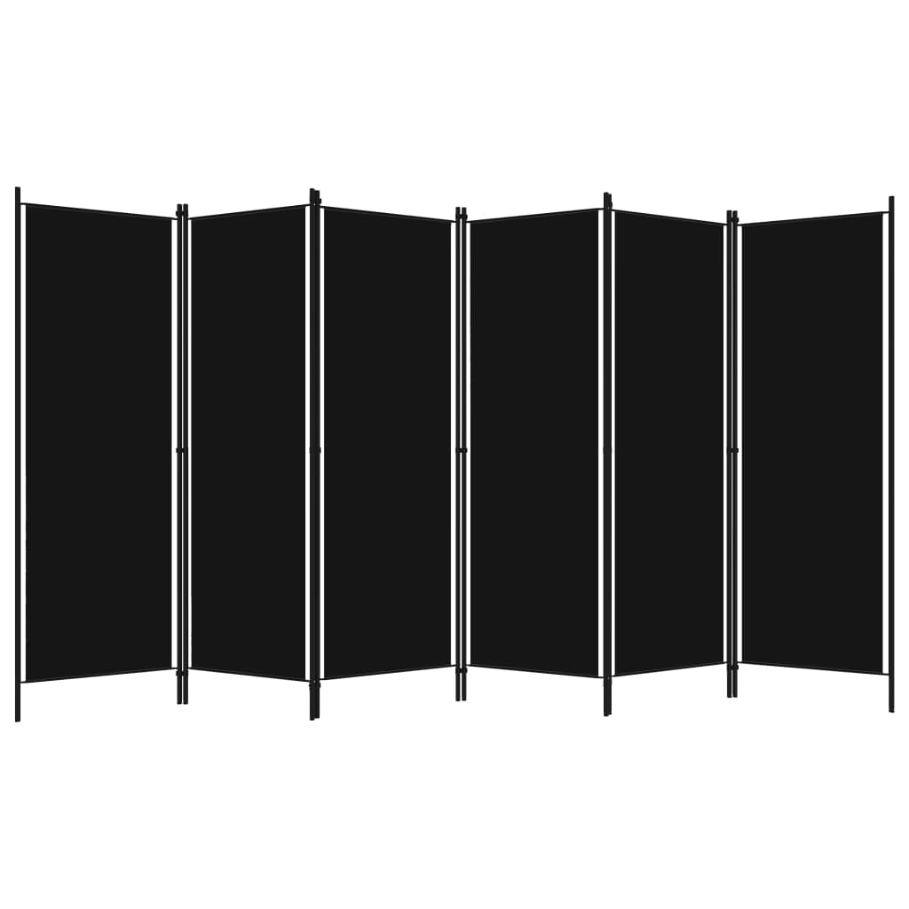 vidaXL Kambario pertvara, 6 dalių, juodos spalvos, 300x180cm