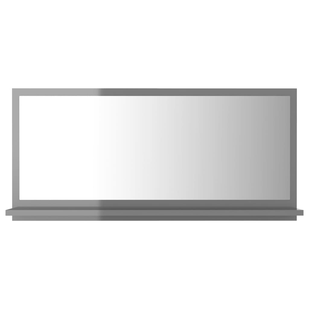 vidaXL Vonios kambario veidrodis, pilkas, 80x10,5x37cm, MDP, blizgus